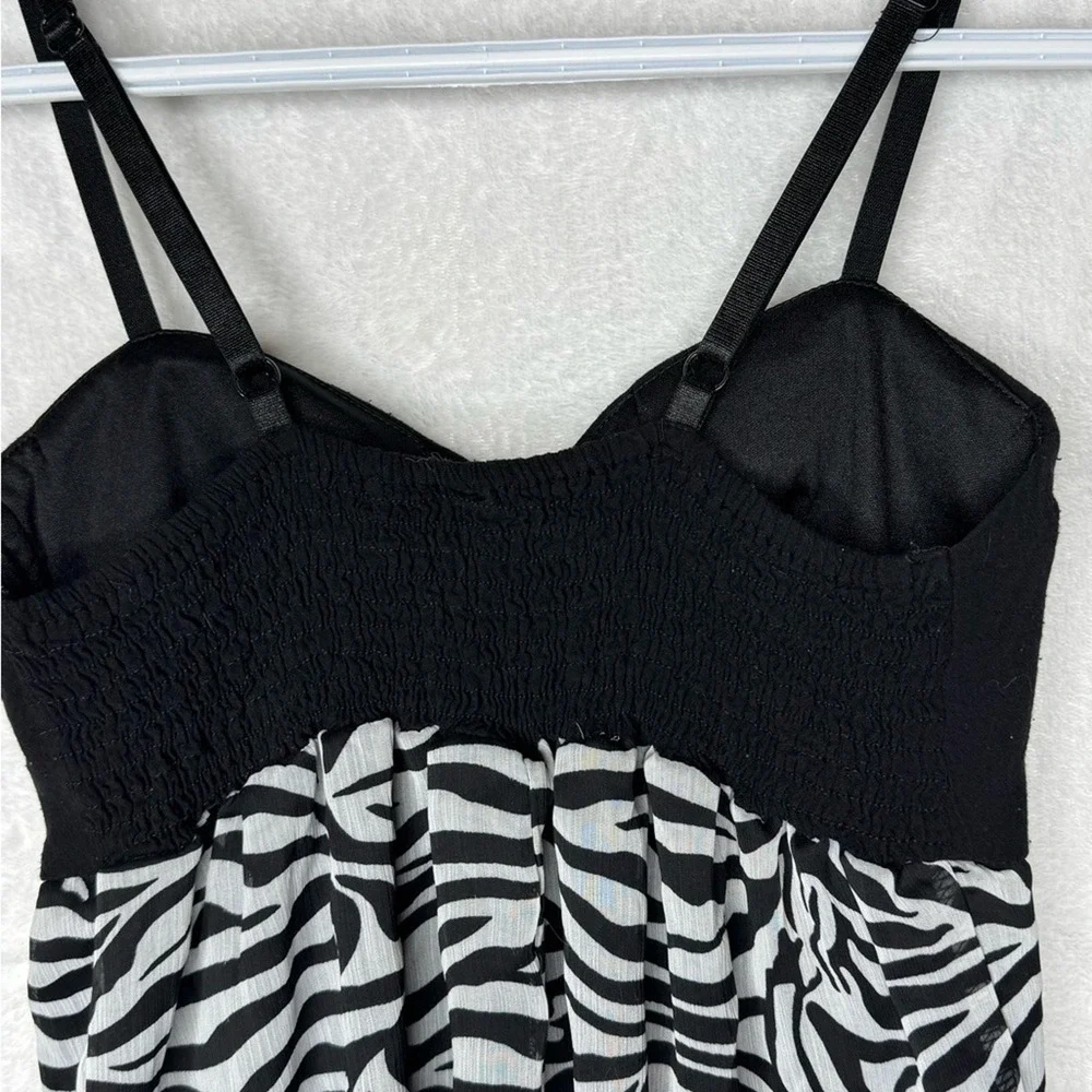 Womens Y2K Babydoll Tank Top 90s Zebra Indie Mob Wife‎ Sheer Edgy Italian Glam